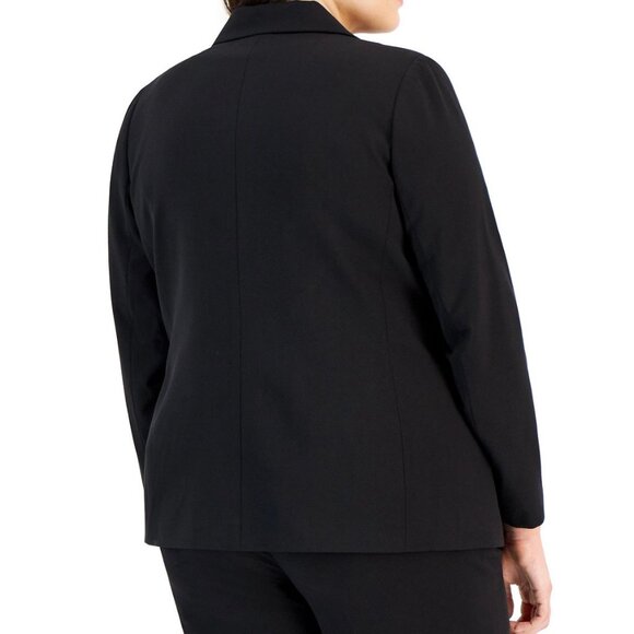Tahari ASL Womens Plus Black 2 Button Roll Tab Jacket Career Blazer size 18W - Picture 13 of 15